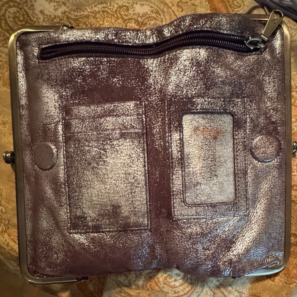 HOBO Metallic bronze distressed wallet $100